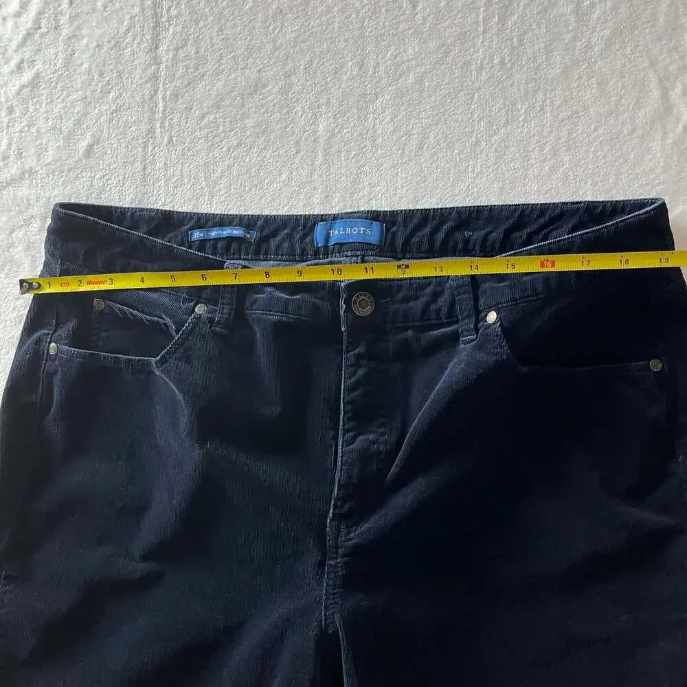 Talbots‎ navy corduroy pants 16W high-rise straight-leg stretch cotton